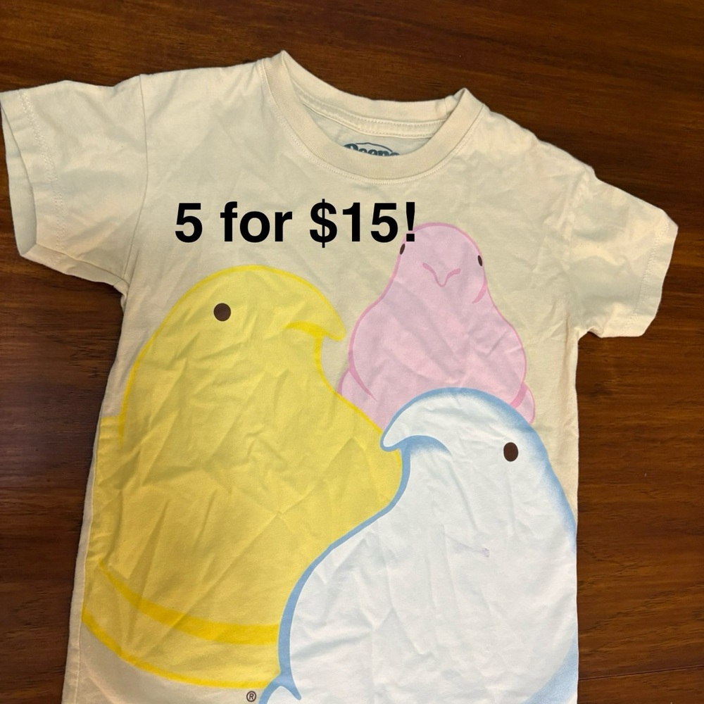 Colorful Kids Graphic T-Shirt Easter peeps 4T